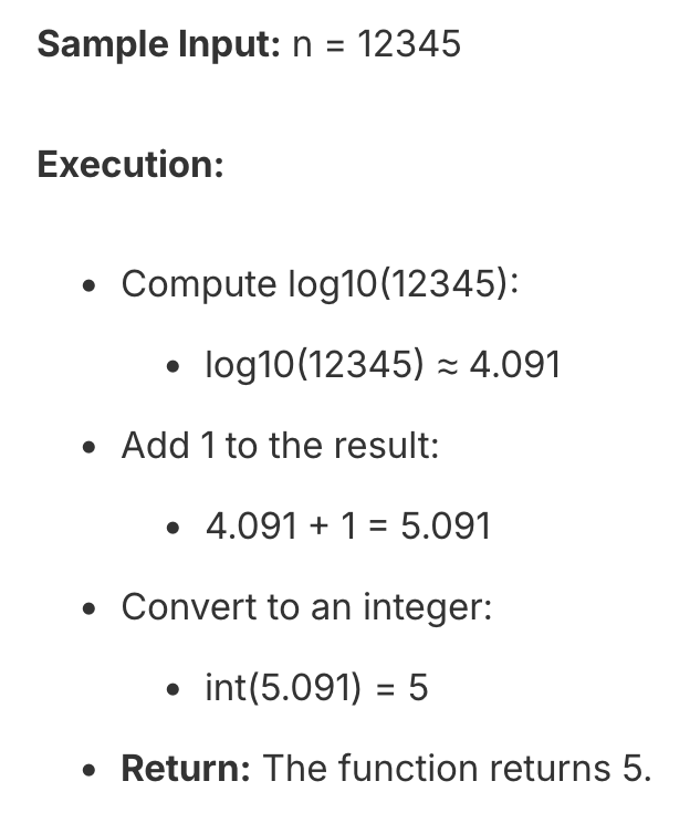 Python Program to Count Number of Digits - Dry Run (Optimal Solution)